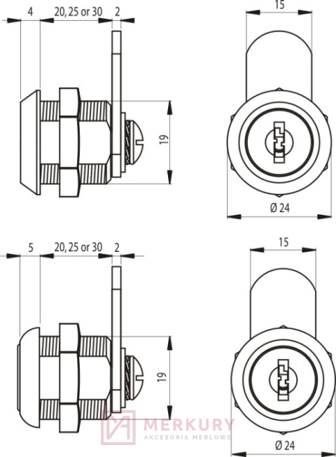 Zamek Meblowy Ryglowy B